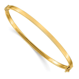 14k Polished Hinged Oval Bangle Bracelet (Style DB615)
