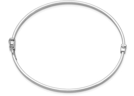 14K white gold oval bangle, alternate view