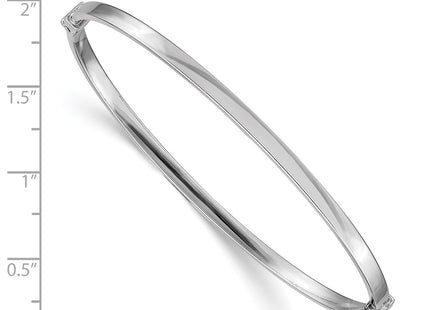 14K white gold oval bangle, another view