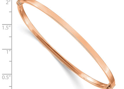 14K rose gold oval bangle, another view