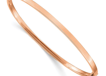 14K rose gold oval bangle