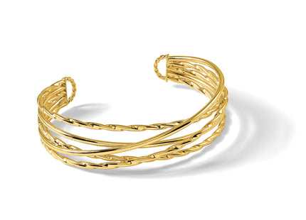 14k Polished Multi Tube Oval Cuff Bangle Bracelet