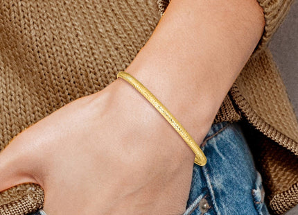 14K gold oval bangle, further view
