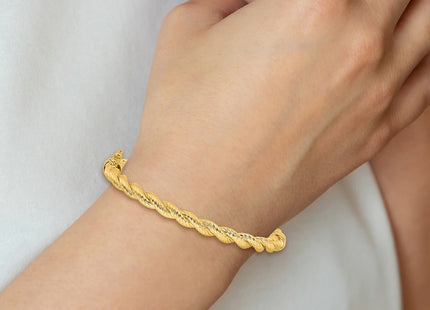 14K gold oval bangle, further view