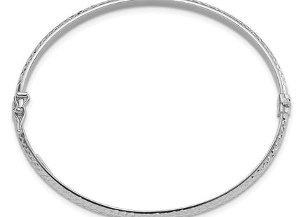 14K white gold oval bangle, alternate view