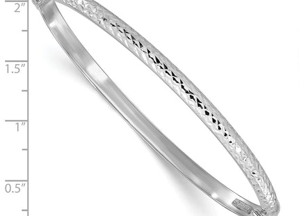 14K white gold oval bangle, another view