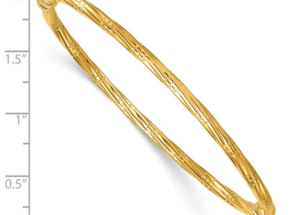 14K gold oval bangle, another view