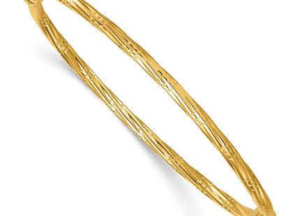 14K gold oval bangle