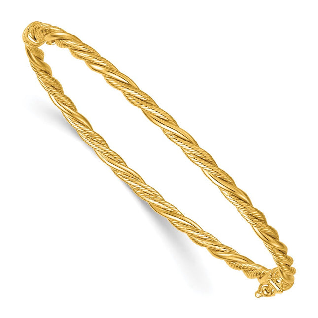 14K gold oval bangle, alternate view