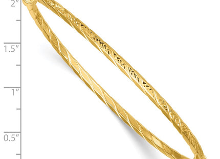14K gold oval bangle, another view