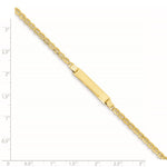 14K Polished Semi-Solid Chain/Solid Plate Anchor Link Plate ID Bracelet view