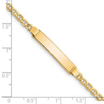 14K Polished Semi-Solid Chain/Solid Plate Anchor Link Plate ID Bracelet view