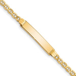 14K Polished Semi-Solid Chain/Solid Plate Anchor Link Plate ID Bracelet view