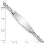 14K White Gold Polished Semi-Solid Chain/Solid Plate Anchor Link Soft Diamond Shape 25.5x7. Plate ID Bracelet view