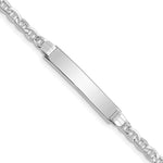 14K White Gold Polished Semi-Solid Chain/Solid Plate Anchor Link Plate ID Bracelet view