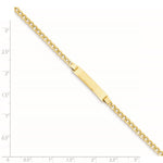 14K Polished Semi-Solid Chain/Solid Plate Cuban Link Plate ID Bracelet view
