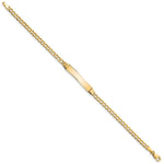 14K Polished Semi-Solid Chain/Solid Plate Cuban Link Plate ID Bracelet view