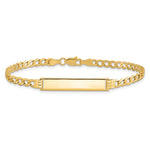 14K Polished Semi-Solid Chain/Solid Plate Cuban Link Plate ID Bracelet view