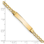 14K Polished Semi-Solid Chain/Solid Plate Cuban Link Plate ID Bracelet view