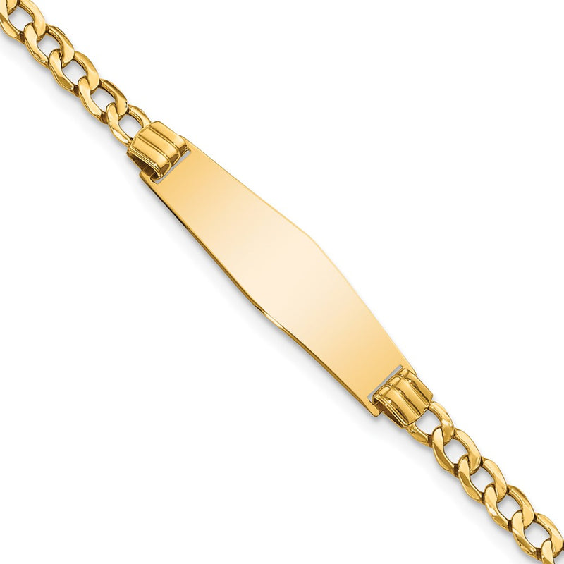 14K gold cuban link plate ID bracelet