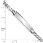 14K White Gold Polished Semi-Solid Chain/Solid Plate Cuban Link Plate ID Bracelet, 7 x 5mm view