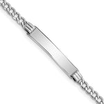 14K White Gold Polished Semi-Solid Chain/Solid Plate Cuban Link Plate ID Bracelet, 7 x 5mm view