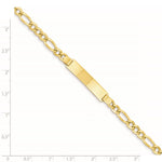 14K Polished Semi-Solid Chain/Solid Plate Figaro Link 33.5x6.5mm Plate ID Bracelet view