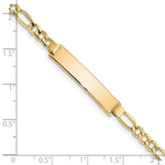 14K Polished Semi-Solid Chain/Solid Plate Figaro Link 33.5x6.5mm Plate ID Bracelet view