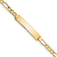 14K Polished Semi-Solid Chain/Solid Plate Figaro Link 33.5x6.5mm Plate ID Bracelet