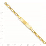 14K Polished Semi-Solid Chain/Solid Plate Curb Link 33x6.75mm Plate ID Bracelet view