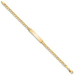 14K Polished Semi-Solid Chain/Solid Plate Curb Link 33x6.75mm Plate ID Bracelet view