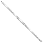14K White Gold Polished Semi-Solid Chain/Solid Plate Curb Link 33x6. Plate ID Bracelet view