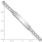 14K White Gold Polished Semi-Solid Chain/Solid Plate Curb Link 33x6. Plate ID Bracelet view