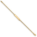 14K Polished Semi-Solid Chain/Solid Plate Cuban Link 20x4.5mm Plate Baby/Child ID Bracelet view