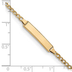 14K Polished Semi-Solid Chain/Solid Plate Cuban Link 20x4.5mm Plate Baby/Child ID Bracelet view