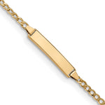 14K Polished Semi-Solid Chain/Solid Plate Cuban Link 20x4.5mm Plate Baby/Child ID Bracelet view