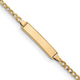 14K Polished Semi-Solid Chain/Solid Plate Cuban Link 20x4.5mm Plate Baby/Child ID Bracelet
