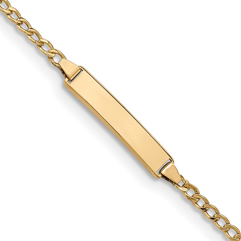 14K gold cuban link plate ID bracelet