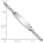 14K White Gold Polished Semi-Solid Chain/Solid Plate Cuban Link Soft Diamond Shape 20x5.5mm Plate Baby/Child ID Bracelet view
