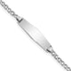 14K White Gold Polished Semi-Solid Chain/Solid Plate Cuban Link Soft Diamond Shape 20x5.5mm Plate Baby/Child ID Bracelet