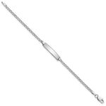 14K White Gold Polished Semi-Solid Chain/Solid Plate Cuban Link 20x4.5mm Plate Baby/Child ID Bracelet view