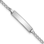 14K White Gold Polished Semi-Solid Chain/Solid Plate Cuban Link 20x4.5mm Plate Baby/Child ID Bracelet view