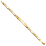 14K Polished Semi-Solid Chain/Solid Plate Cuban Link Plate ID Bracelet view