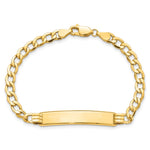 14K Polished Semi-Solid Chain/Solid Plate Cuban Link Plate ID Bracelet view
