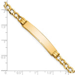 14K Polished Semi-Solid Chain/Solid Plate Cuban Link Plate ID Bracelet view