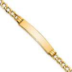 14K Polished Semi-Solid Chain/Solid Plate Cuban Link Plate ID Bracelet view