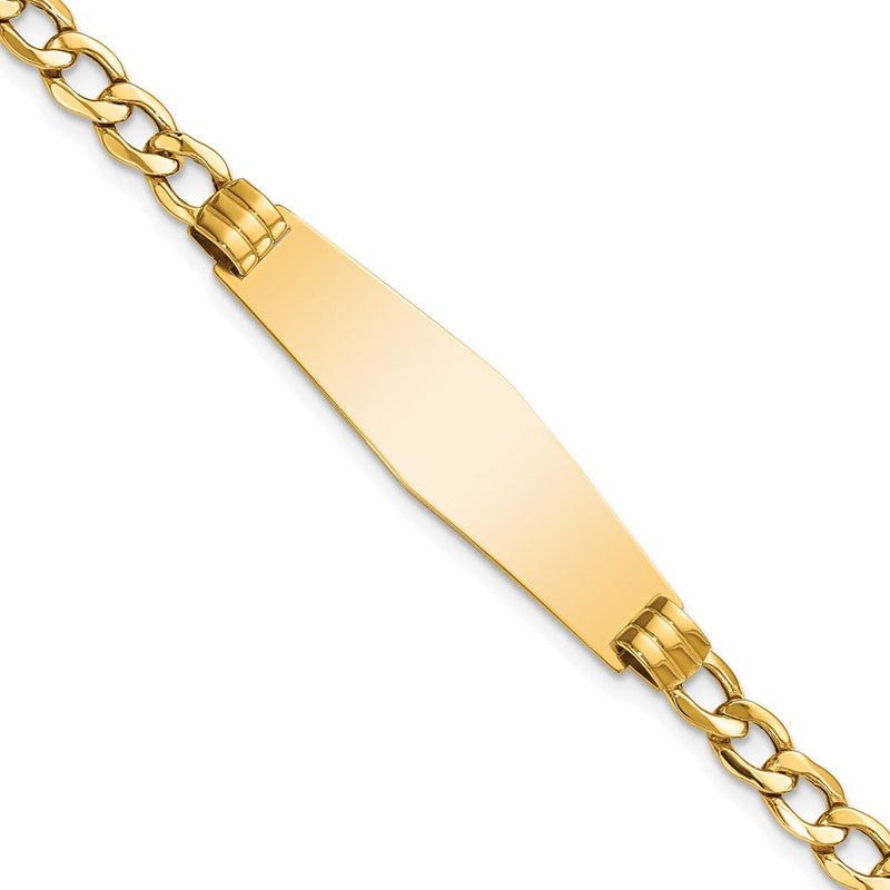 14K gold cuban link plate ID bracelet