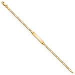 14K Polished Semi-Solid Chain/Solid Plate Figaro Link 23x4.5mm Plate Baby/Child ID Bracelet view