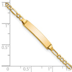 14K Polished Semi-Solid Chain/Solid Plate Figaro Link 23x4.5mm Plate Baby/Child ID Bracelet view