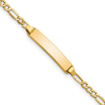 14K Polished Semi-Solid Chain/Solid Plate Figaro Link 23x4.5mm Plate Baby/Child ID Bracelet view
